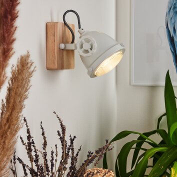 Herford Vägglampa, Väggspotlight Naturfärger, Vit, 1-ljuskällor