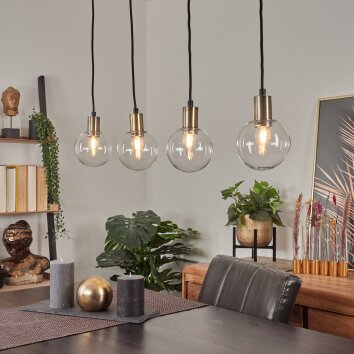 Quento Pendellampa, Pendelbelysning Svart-guld, 4-ljuskällor