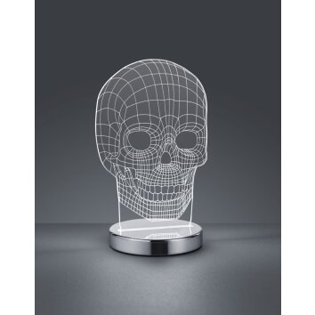 Reality SKULL Bordslampa LED Krom, 1-ljuskällor