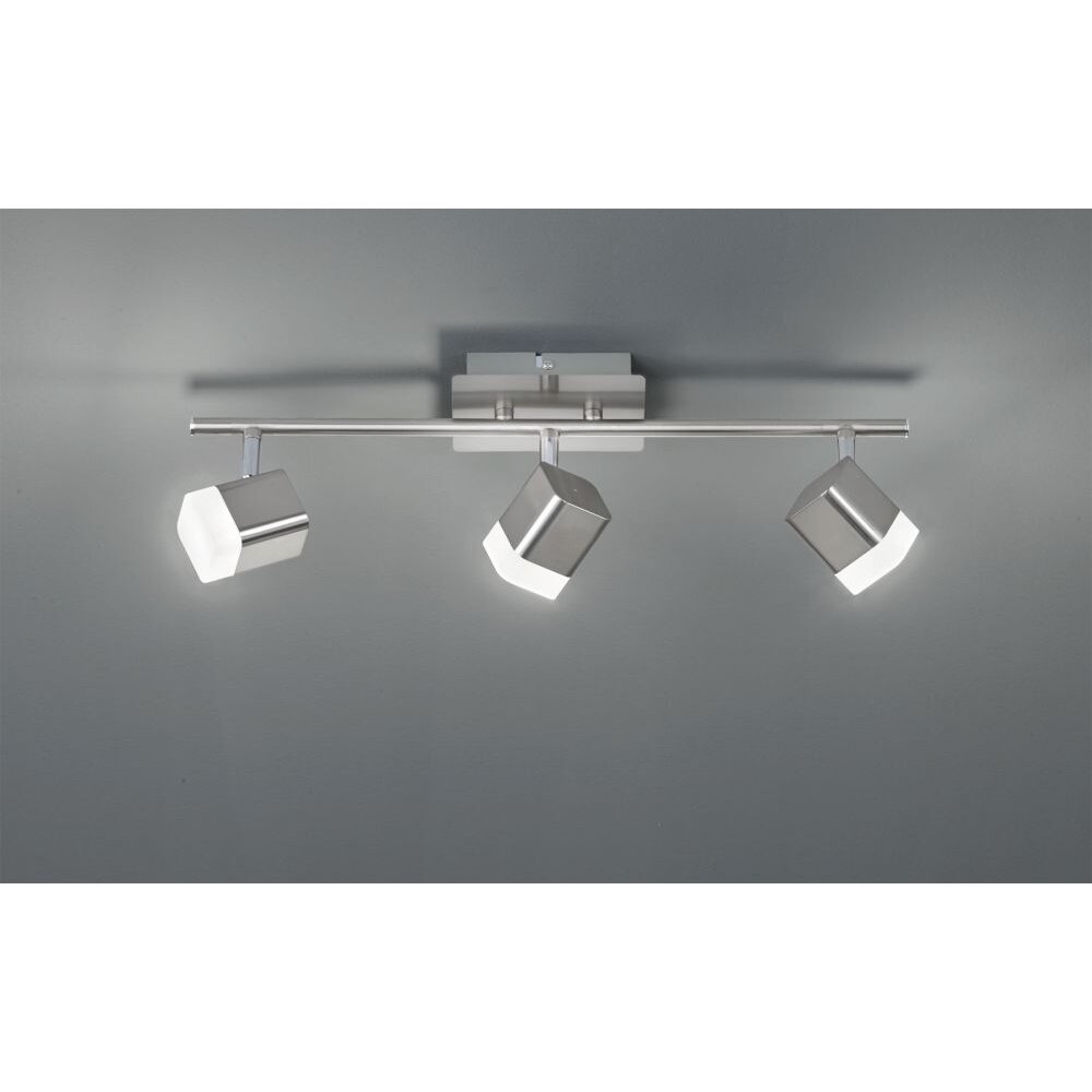 Reality ROUBAIX Taklampa, Takstrålkastare LED Nickel matt, 3-ljuskällor main product photo