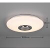 Reality Musica Taklampa LED Vit, 2-ljuskällor, Fjärrkontroll, Färgväxlare