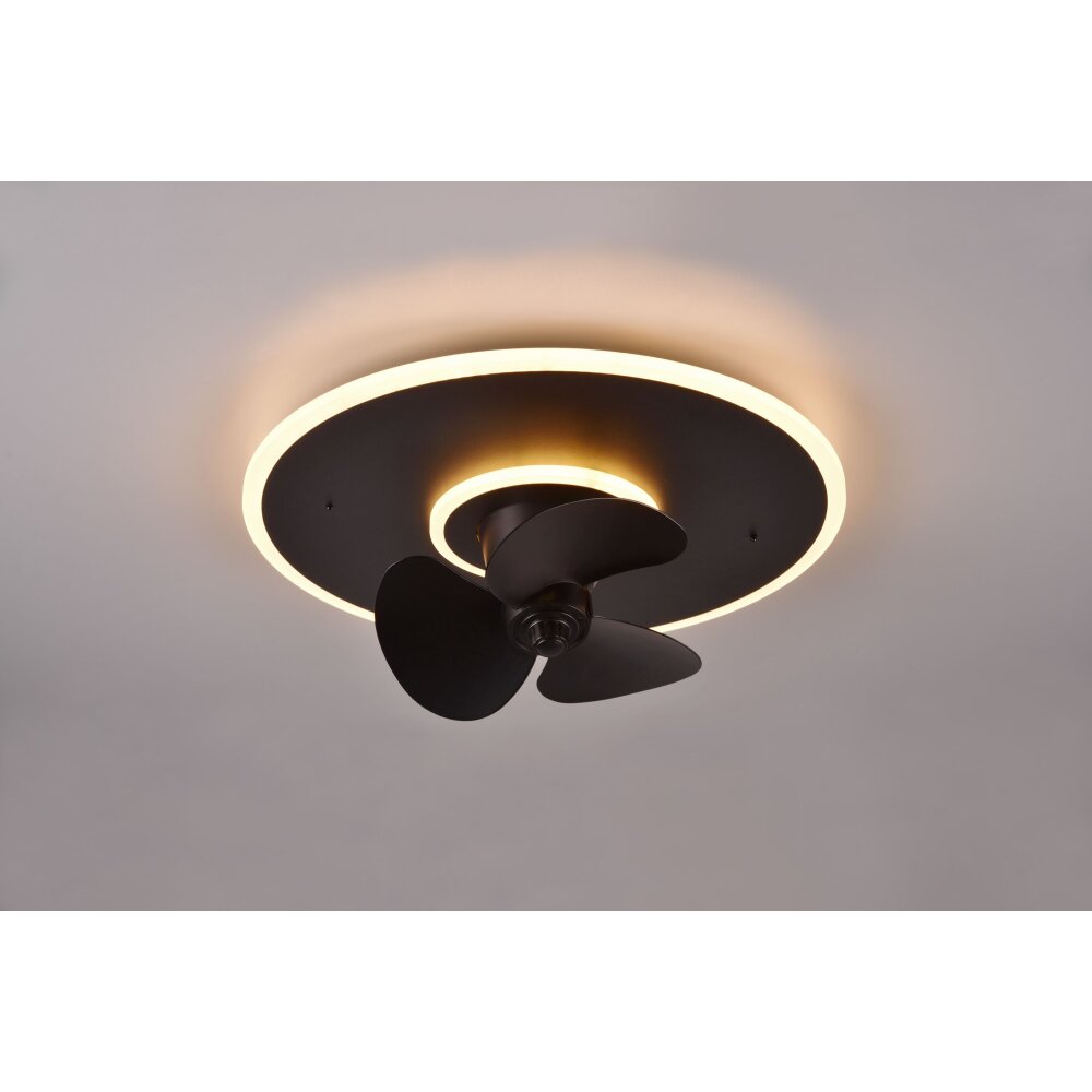 Reality Nybro Takfläkt med belysning LED Svart, 1-ljuskällor, Fjärrkontroll main product photo