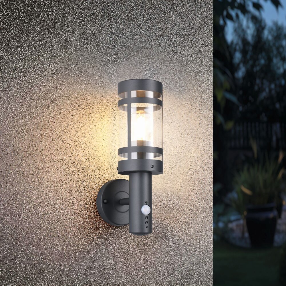 Reality PALOMA Vägglampa Antracit, 1-ljuskällor, Rörelsedetektor main product photo