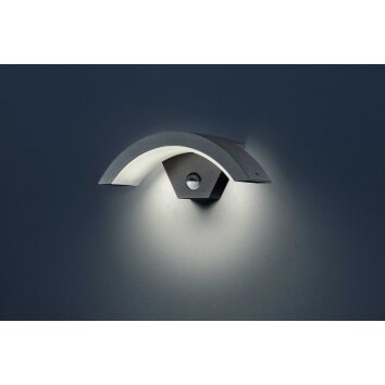 Trio Wandleuchte vägglampa utomhus LED Antracit, 1-ljuskällor, Rörelsedetektor