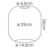 Lampskärm i glas  Lauden Reservglas, reservdel 25 cm Krom, Klart, Rökfärger