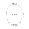 Lampskärm i glas  Vevino Reservglas, reservdel Krom, Rökfärger