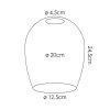 Lampskärm i glas  Vevino Reservglas, reservdel Krom, Rökfärger