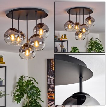 Koyoto Taklampa, kullampa 45 cm Klart, Rökfärger, 5-ljuskällor