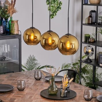 Koyoto Pendellampa, kullampa, Pendelbelysning Guld, 3-ljuskällor