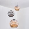 Ripoll Pendellampa, kullampa, Pendelbelysning, Pendellampa Cluster Amber, Krom, Rökfärger, 3-ljuskällor