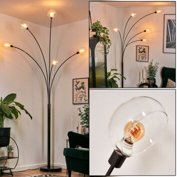Nikkala Golvlampa Krom, Svart, 5-ljuskällor