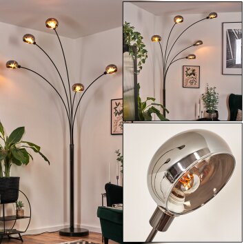 Nikkala Golvlampa Krom, Svart, 5-ljuskällor