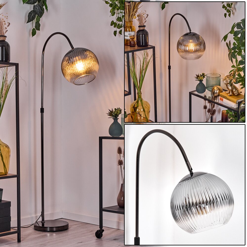 Koyoto Golvlampa Krom, Svart, 1-ljuskällor main product photo