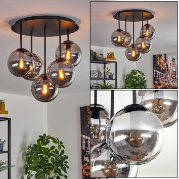 Gastor Taklampa, kullampa 45 cm Rökfärger, 5-ljuskällor