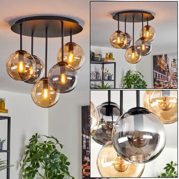 Gastor Taklampa, kullampa 45 cm Amber, Rökfärger, 5-ljuskällor