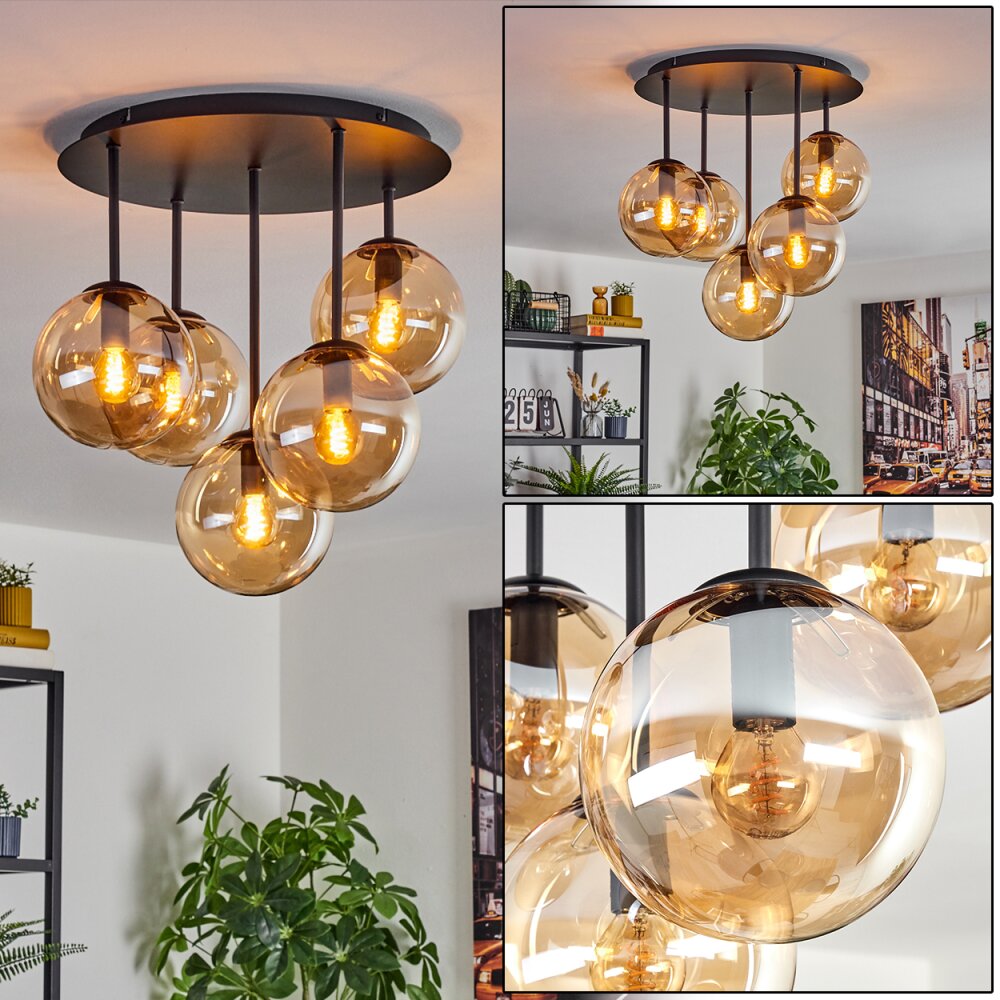 Gastor Taklampa, kullampa 45 cm Amber, 5-ljuskällor main product photo