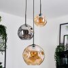 Ripoll Pendellampa, kullampa, Pendellampa Cluster Amber, Rökfärger, 3-ljuskällor