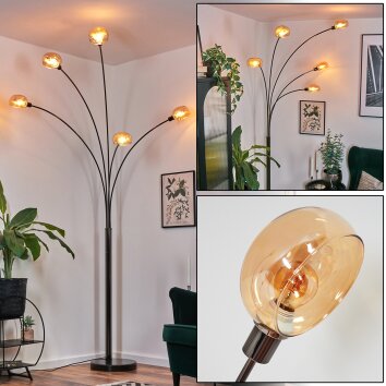 Nikkala Golvlampa Krom, Svart, 5-ljuskällor