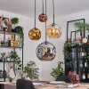 Ripoll Pendellampa, kullampa, Pendellampa Cluster Amber, Guld, Kopparfärg, Rökfärger, 4-ljuskällor