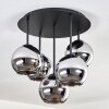 Koyoto Taklampa, kullampa 45 cm Krom, Rökfärger, 5-ljuskällor