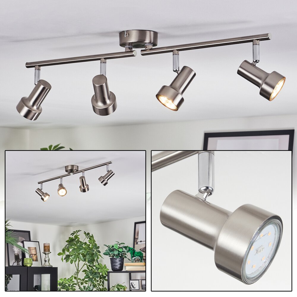 Edain Taklampa, Takstrålkastare LED Krom, Nickel matt, 4-ljuskällor main product photo