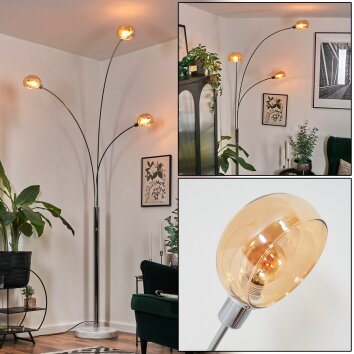 Nikkala Golvlampa Krom, Vit, 3-ljuskällor