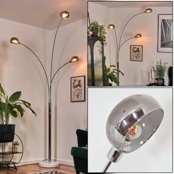Nikkala Golvlampa Krom, Vit, 3-ljuskällor