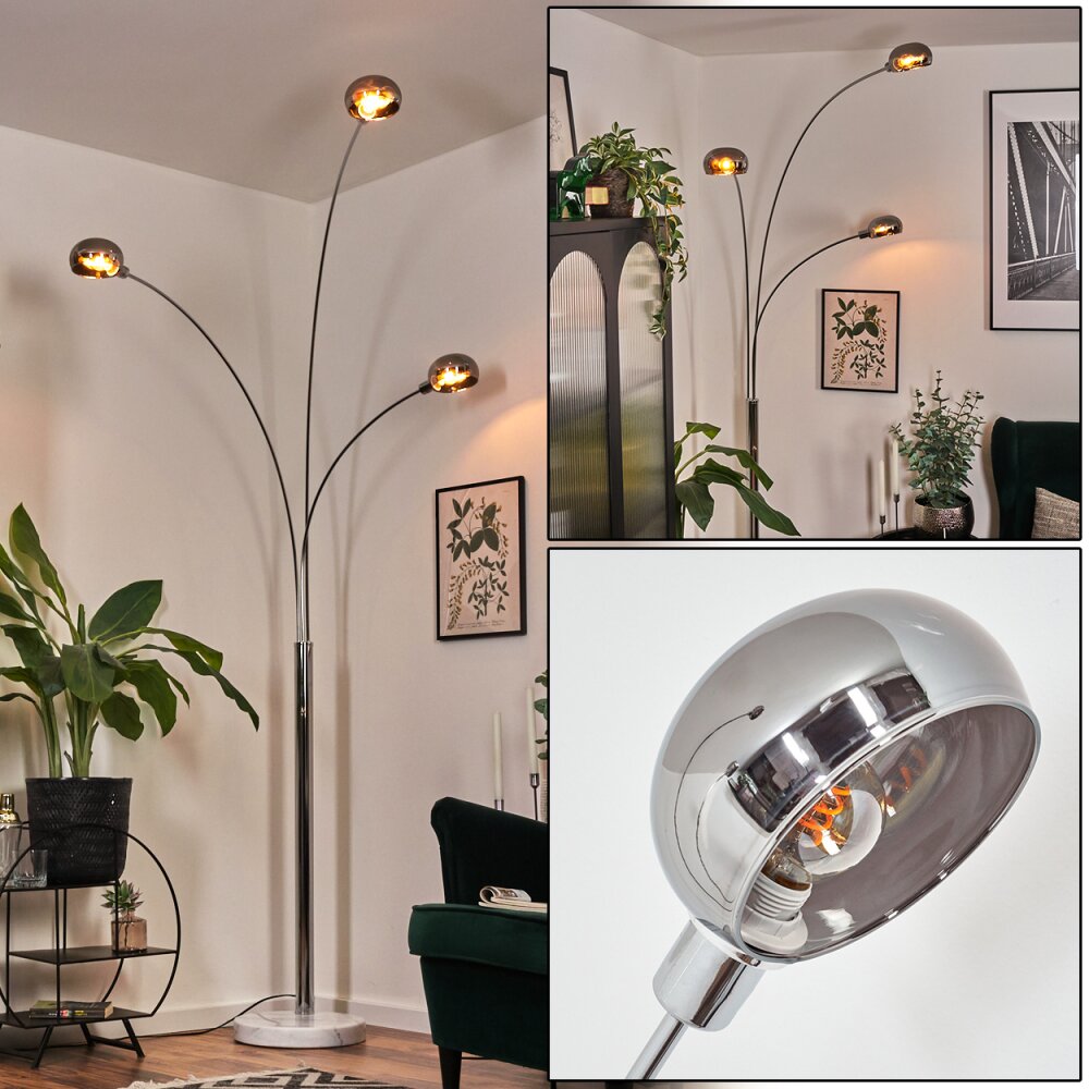 Nikkala Golvlampa Krom, Vit, 3-ljuskällor main product photo