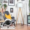 Soungou Golvlampa Naturfärger, Svart, 1-ljuskällor