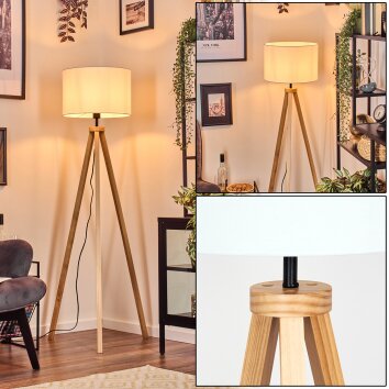 Soungou Golvlampa Naturfärger, Svart, 1-ljuskällor