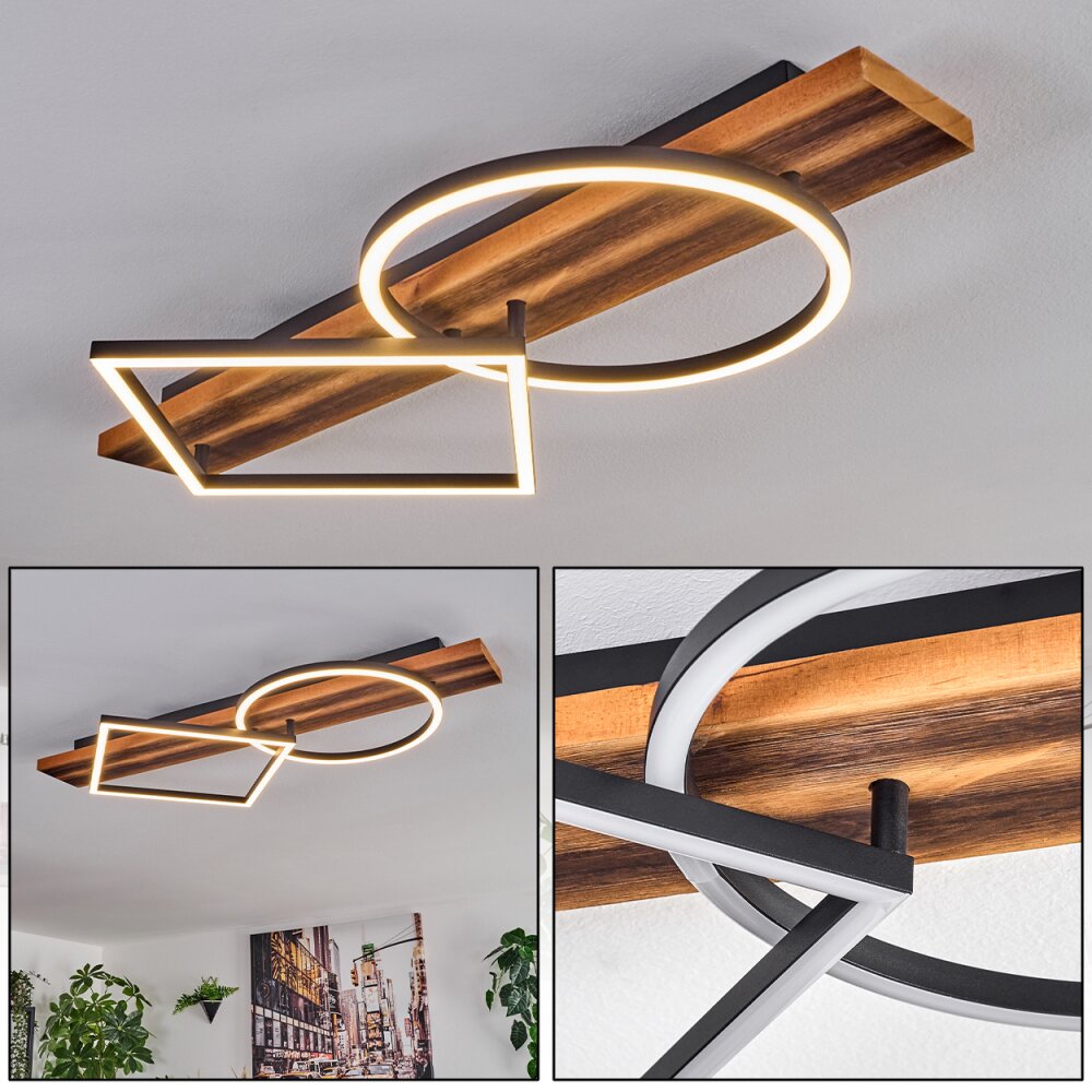 Pompu Taklampa LED Naturfärger, Svart, 1-ljuskällor main product photo