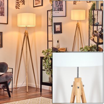 Soungou Golvlampa Krom, Naturfärger, 1-ljuskällor