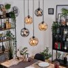 Ripoll Pendellampa, kullampa, Pendellampa Cluster Amber, Rökfärger, 5-ljuskällor