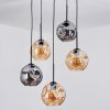 Ripoll Pendellampa, kullampa, Pendellampa Cluster Amber, Rökfärger, 5-ljuskällor