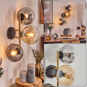 Gastor kullampa, Vägglampa Guld, Svart, 3-ljuskällor