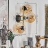 Gastor kullampa, Vägglampa Guld, Svart, 3-ljuskällor