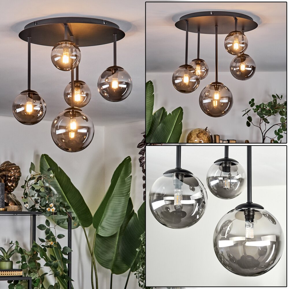 Chehalis Taklampa, kullampa Rökfärger, 5-ljuskällor main product photo