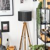 Soungou Golvlampa Trä mörkt, Svart, 1-ljuskällor