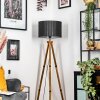 Soungou Golvlampa Trä mörkt, Svart, 1-ljuskällor