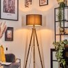 Soungou Golvlampa Trä mörkt, Svart, 1-ljuskällor