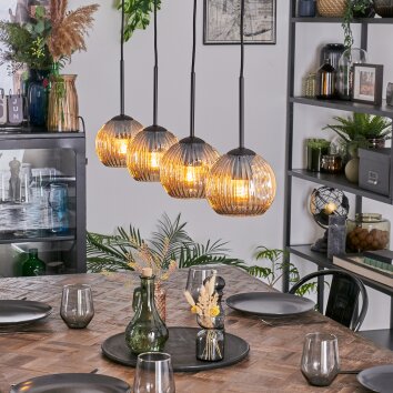 Ripoll Pendellampa, kullampa, Pendelbelysning Amber, 4-ljuskällor