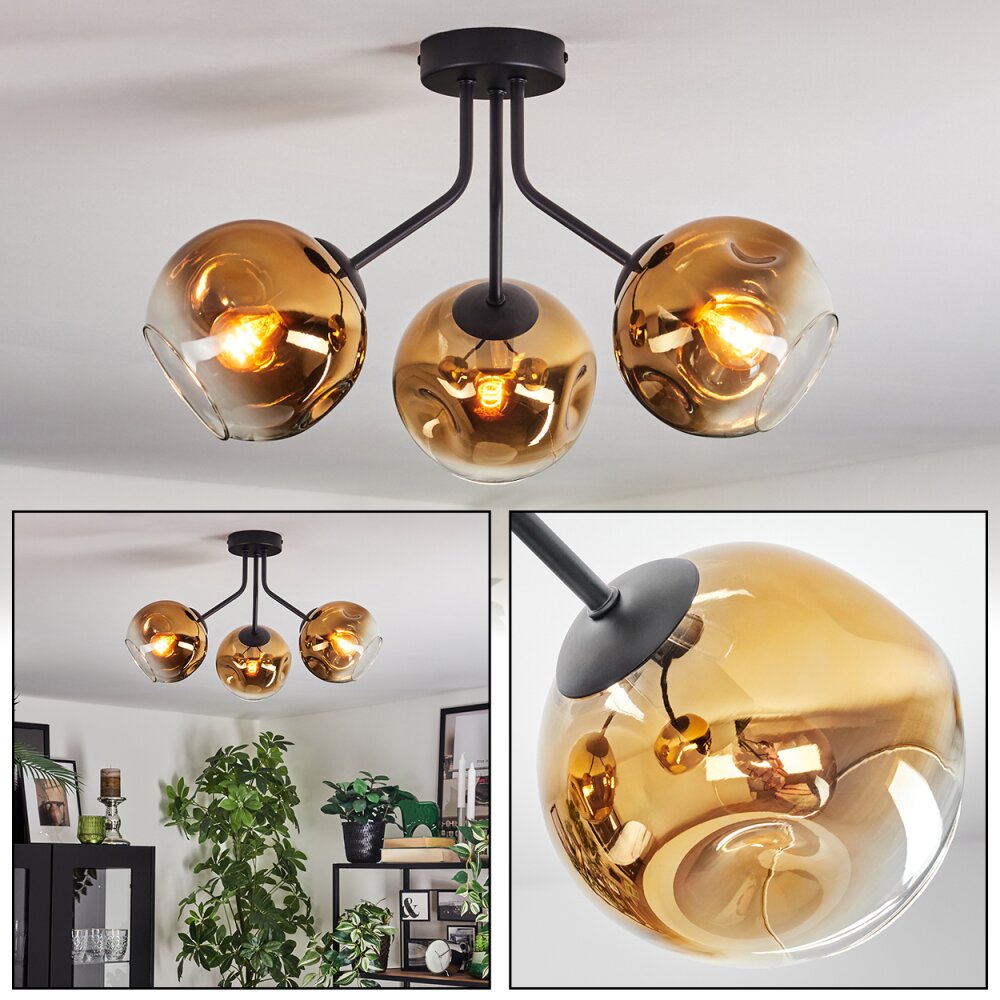 Ripoll Taklampa, kullampa Guld, Klart, 3-ljuskällor main product photo