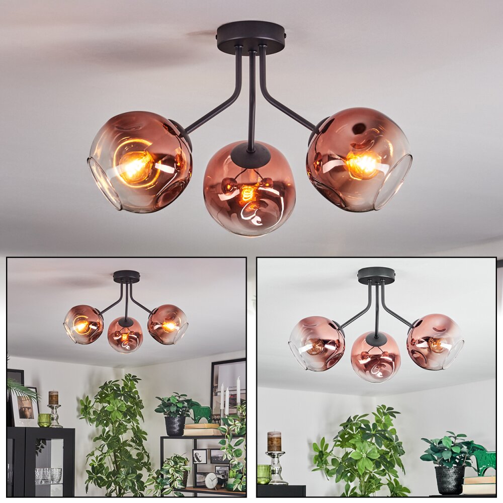 Ripoll Taklampa, kullampa Klart, Kopparfärg, 3-ljuskällor main product photo