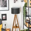 Soungou Golvlampa Trä mörkt, Svart, 1-ljuskällor