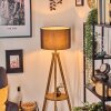 Soungou Golvlampa Trä mörkt, Svart, 1-ljuskällor