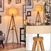 Soungou Golvlampa Trä mörkt, Svart, 1-ljuskällor