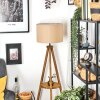 Soungou Golvlampa Trä mörkt, Svart, 1-ljuskällor