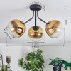 Koyoto Taklampa, kullampa 42 cm Guld, Klart, 3-ljuskällor