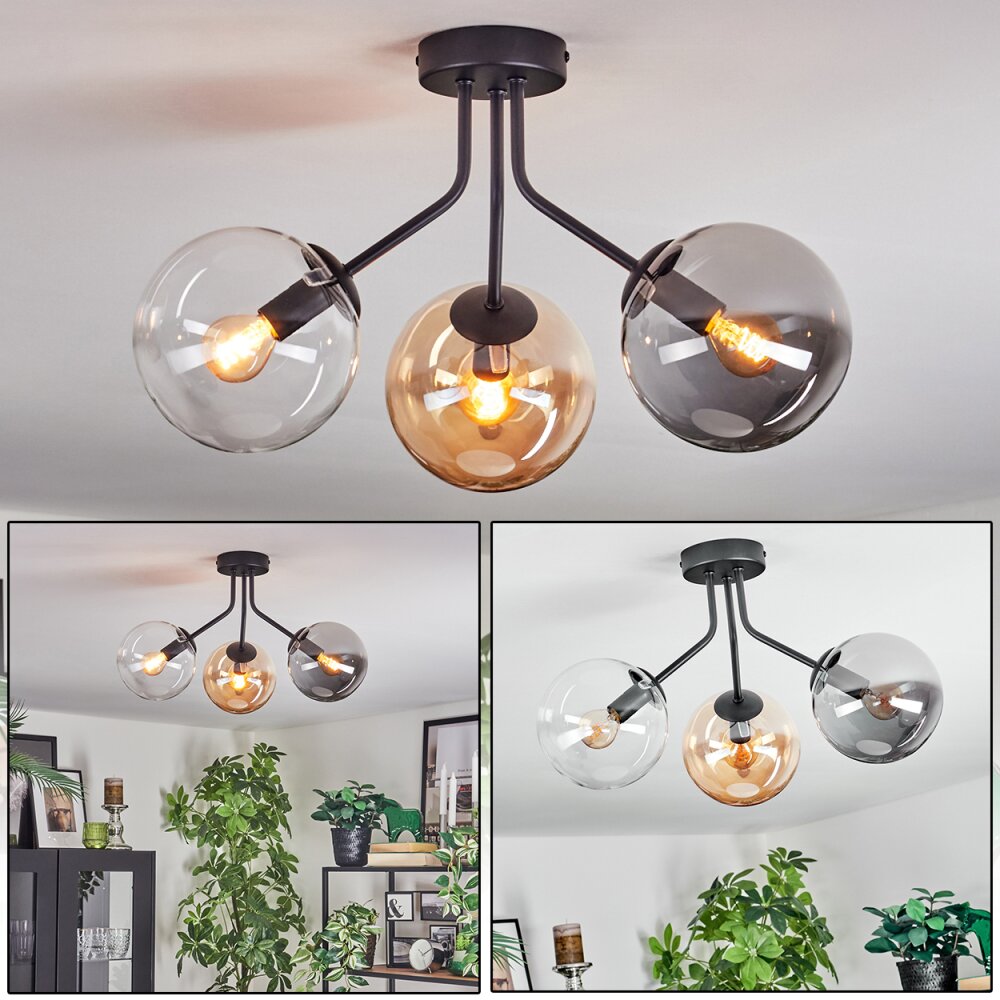 Gastor Taklampa, kullampa 42 cm Amber, Klart, Rökfärger, 3-ljuskällor main product photo