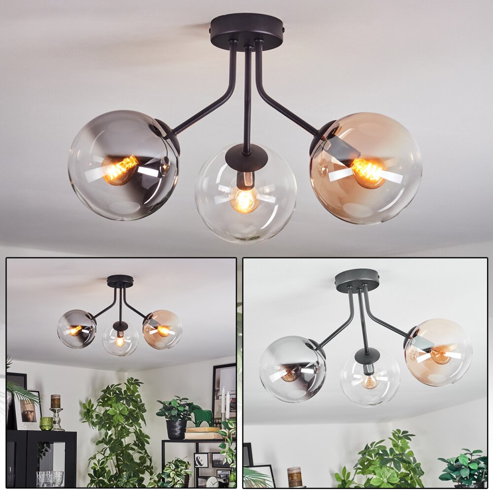 Gastor Taklampa, kullampa 42 cm Amber, Klart, Rökfärger, 3-ljuskällor main product photo